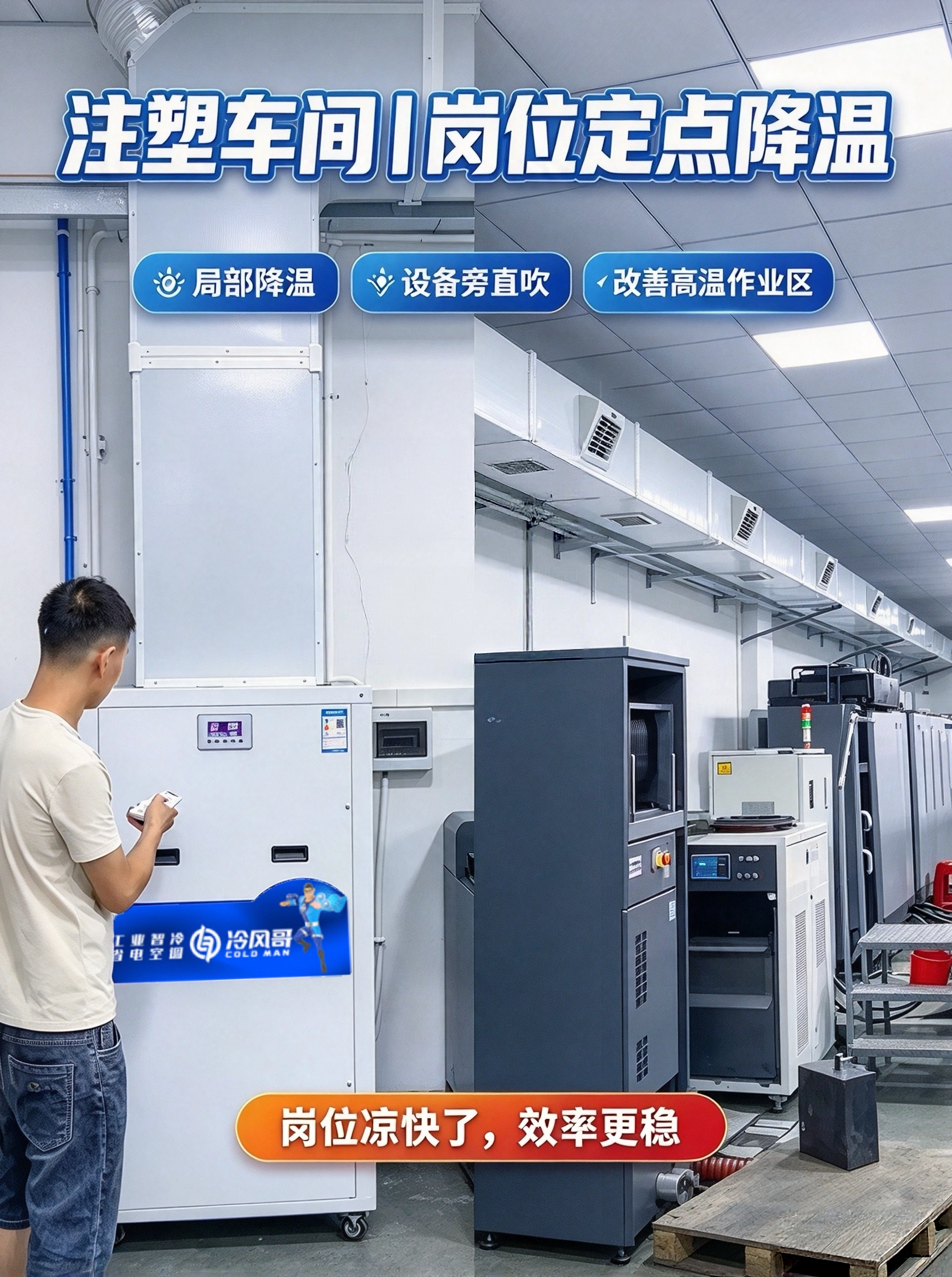 注塑车间 45℃高温？降温别乱花钱｜注塑厂房降温方案